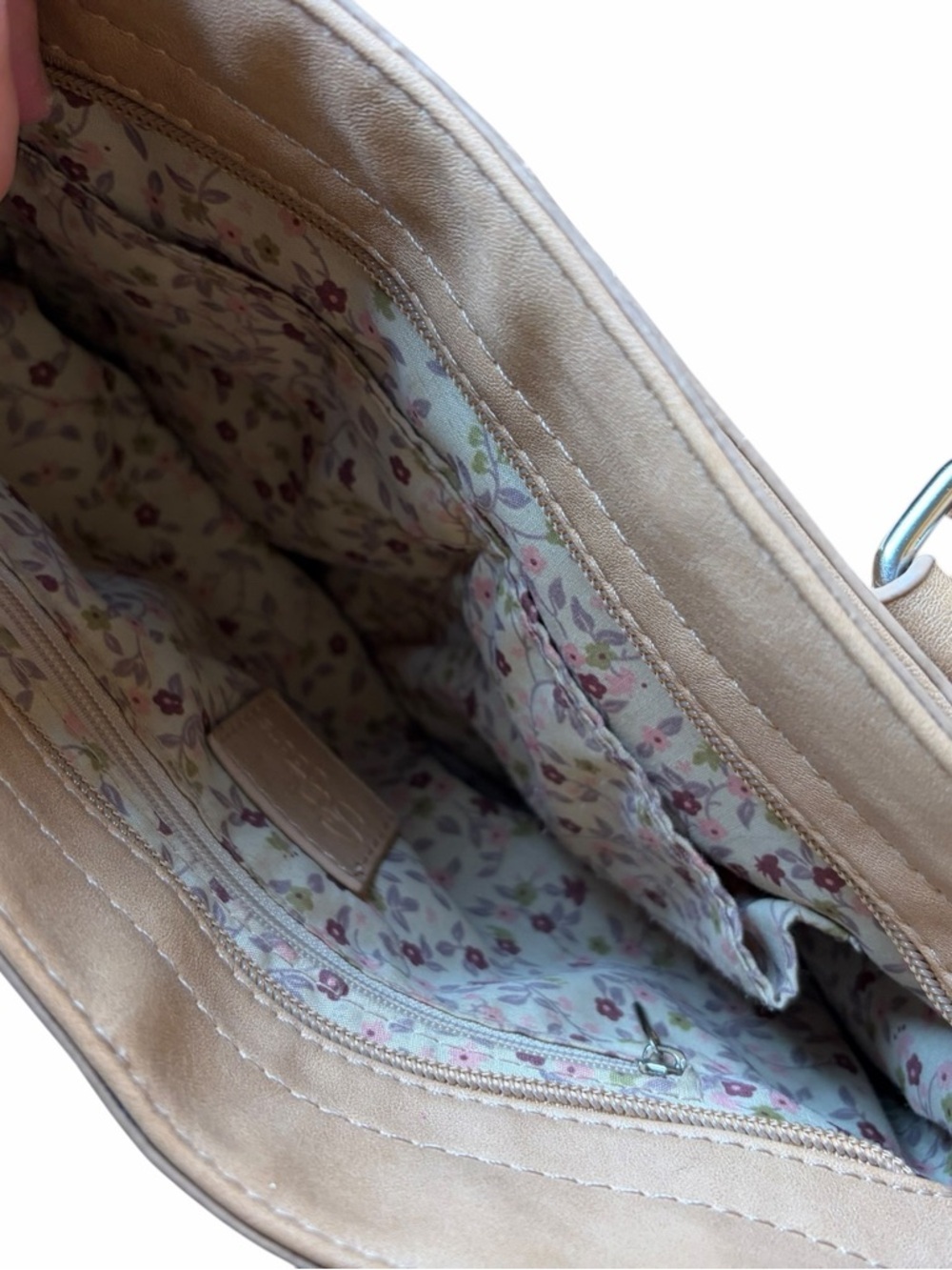 Cottagecore Floral Shoulder Bag Beige Retro Flower Purse Retired & Rare Boho - Picture 5 of 16